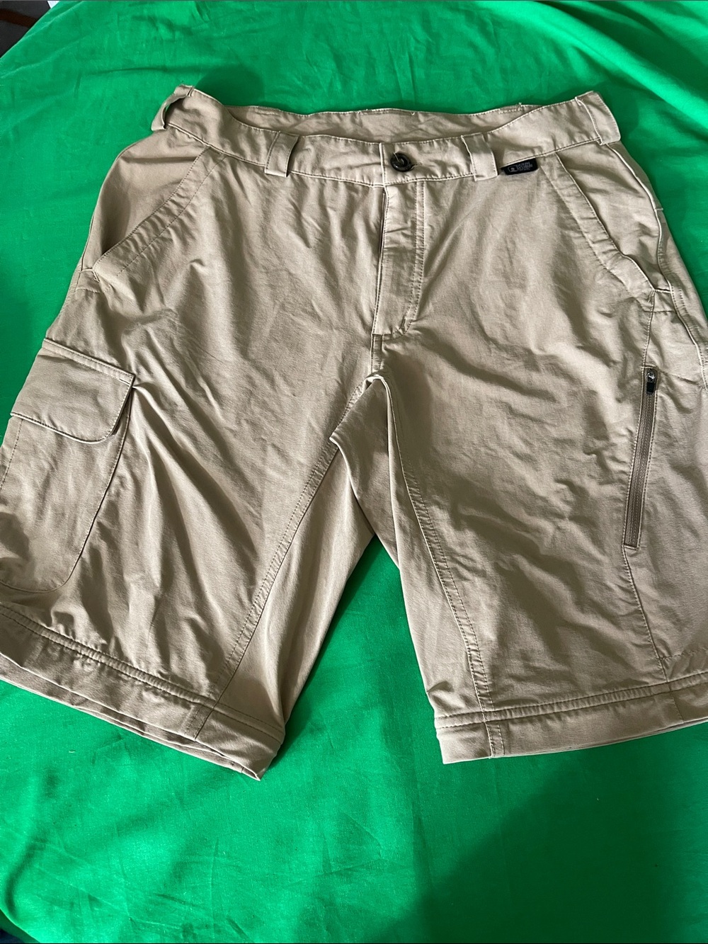 Eastern Mountain Sports Khaki Cargo Shorts with Zip Pocket